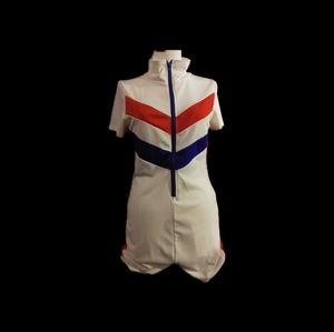 Zip up Jumper Shorts, With Collar,Short Sleeve